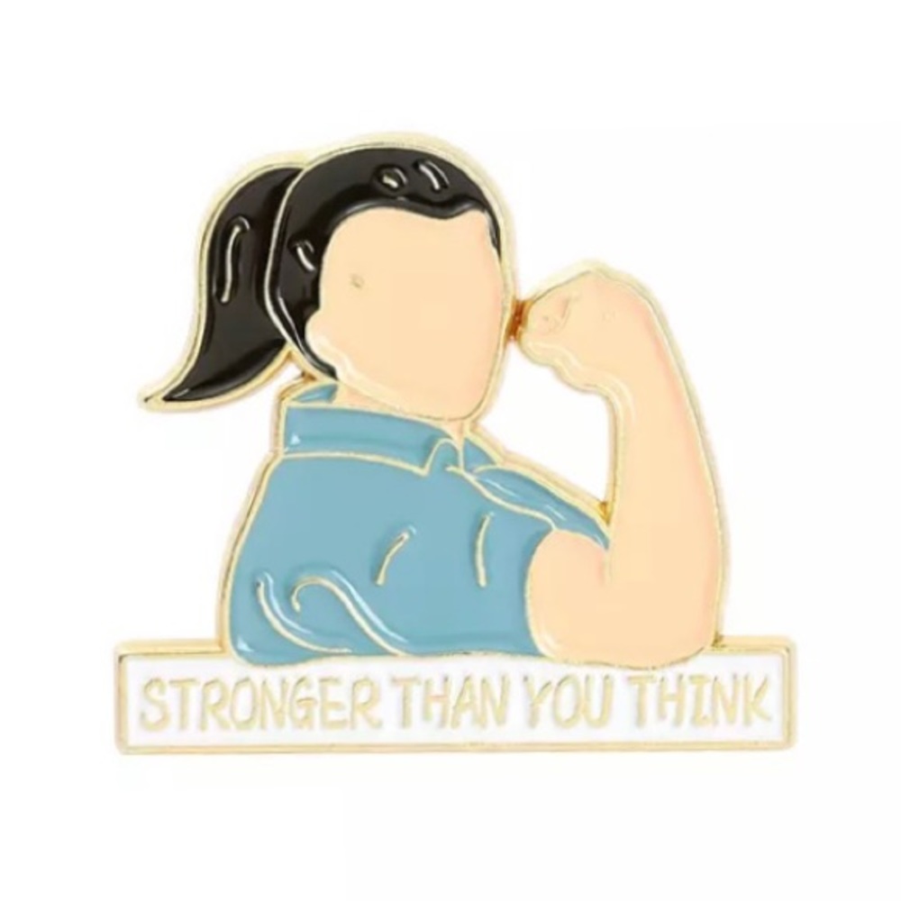 6/$30 Girl Stronger Than You Think Enamel Pin - Picture 1 of 2